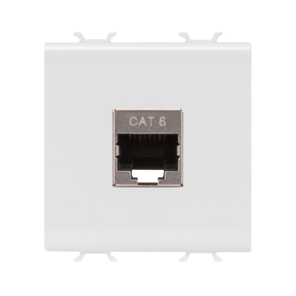  presa rj45 - categoria 6 - ftp - 2 moduli - bianco lucido - chorusmart