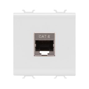 presa rj45 - categoria 6 - ftp - 2 moduli - bianco satinato - chorusmart