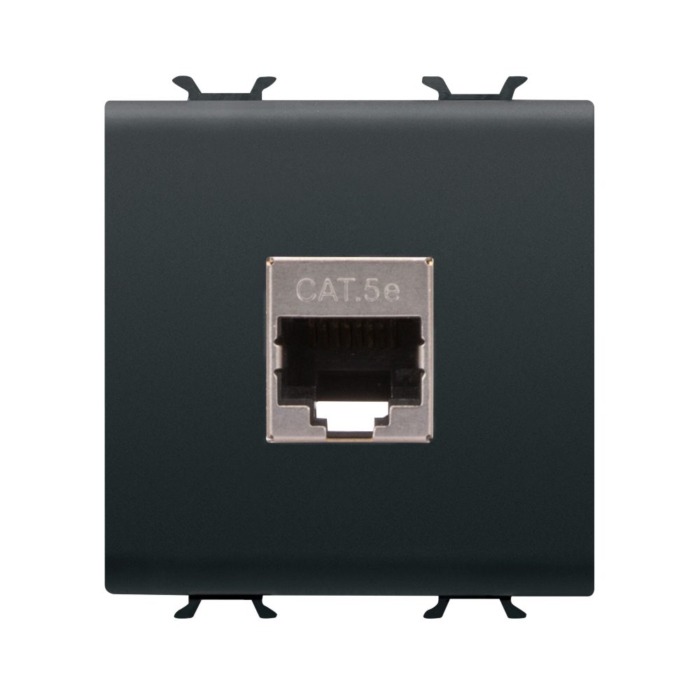 presa rj45 - categoria 5e - ftp - 2 moduli - nero satinato - chorusmart