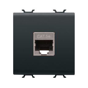 presa rj45 - categoria 5e - ftp - 2 moduli - nero satinato - chorusmart