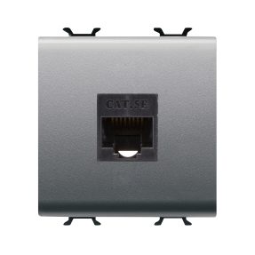 presa rj45 - categoria 5e - utp - 2 moduli - titanio - chorusmart