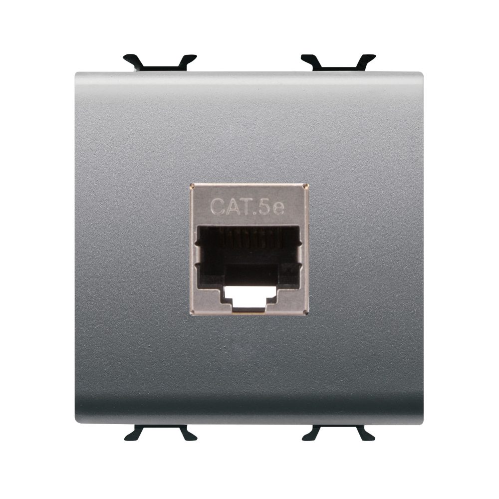 presa rj45 - categoria 5e - ftp - 2 moduli - titanio - chorusmart