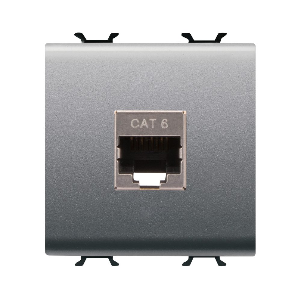 presa rj45 - categoria 6 - ftp - 2 moduli - titanio - chorusmart