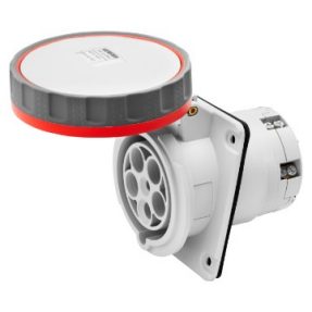 PRESA FISSA DA INCASSO A 10° HP - IP66/IP67 - 3P+N+T 63A 346-415V 50/60HZ - ROSSO - 6H - CONTATTO PILOTA - CABLAGGIO A MANTELLO