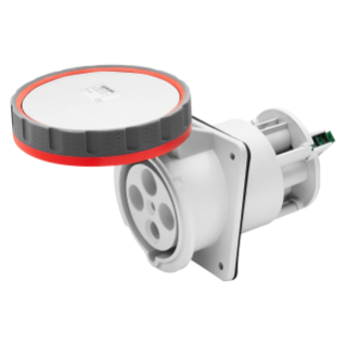10° ANGLED FLUSH-MOUNTING SOCKET-OUTLET - IP67 - 3P+N+E 125A 380-415V 50/60HZ - RED - 6H - WITH CLEAN CONTACT