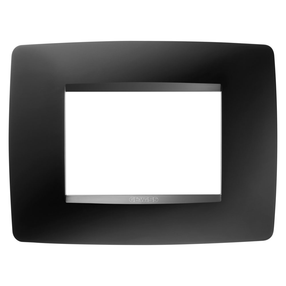  one plate - in painted technopolymer - 3 modules - satin black - chorusmart