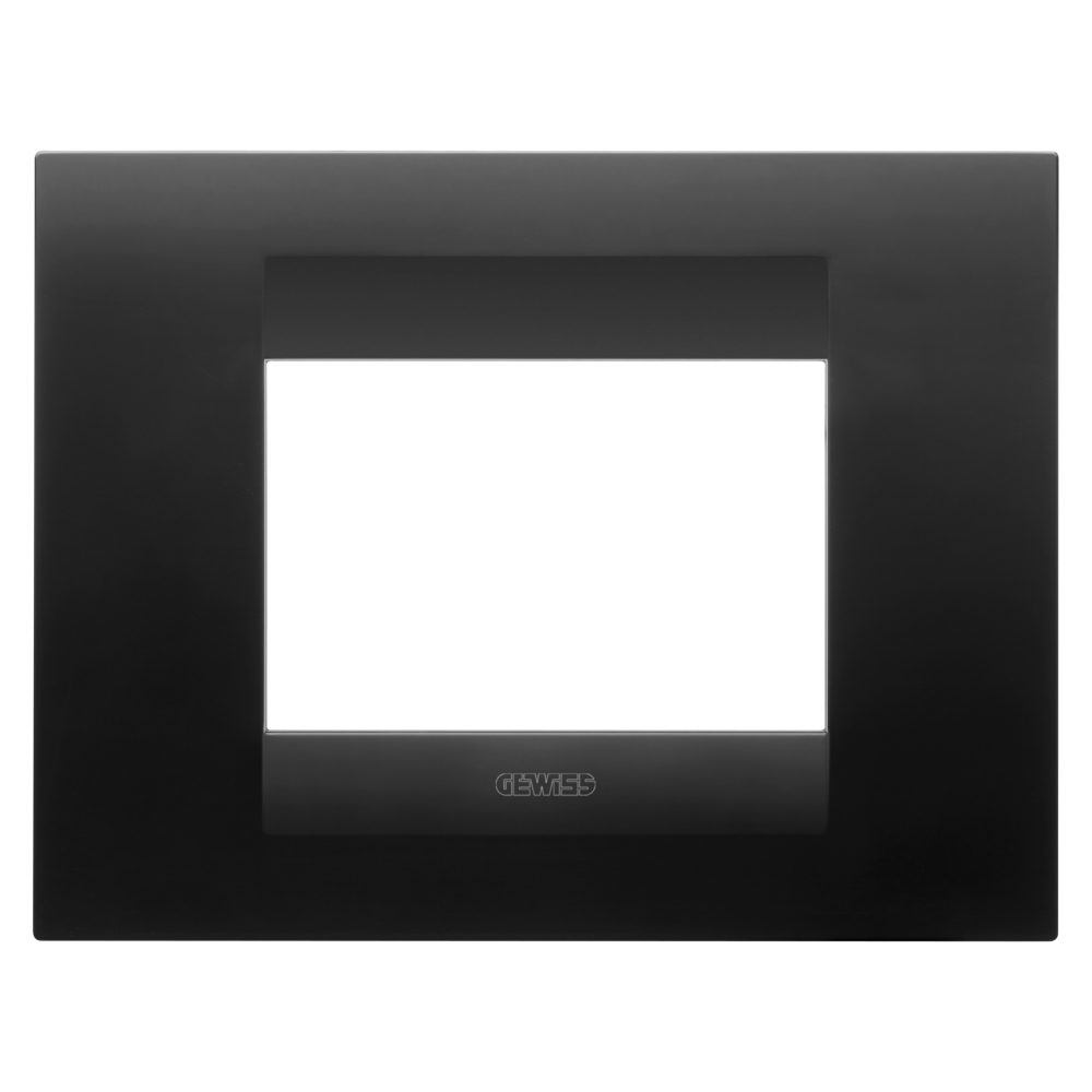  placca geo - in tecnopolimero verniciato - 3 posti - nero satinato - chorusmart