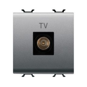 PRIZĂ TV COAXIALĂ, ECRANARE CLASA A - CONECTOR TATĂ IEC 9,5 mm - DIRECT - 2 MODUL - TITAN - CHORUSMART