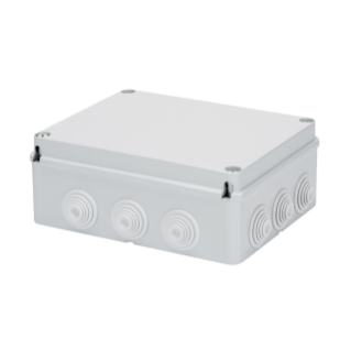 JUNCTION BOX WITH PLAIN SCREWED LID - IP55 - INTERNAL DIMENSIONS 240X190X90 - WALLS WITH CABLE GLANDS - GWT960ºC - GREY RAL 7035