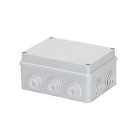 JUNCTION BOX WITH PLAIN SCREWED LID - IP55 - INTERNAL DIMENSIONS 150X110X70 - WALLS WITH CABLE GLANDS - GREY RAL 7035
