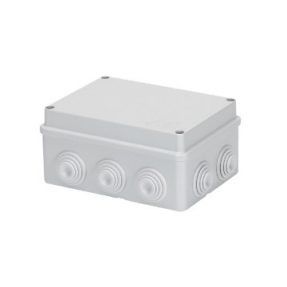 CAJA DE DERIVACIÓN CON TAPA BAJA ATORNILLADA - IP55 - DIMENSIONES INTERNAS 150X110X70 - PAREDES CON PASACABLES - GRIS RAL 7035