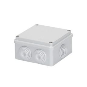 CAJA DE DERIVACIÓN CON TAPA BAJA ATORNILLADA - IP55 - DIMENSIONES INTERNAS 100X100X50 - PAREDES CON PASACABLES - GRIS RAL 7035