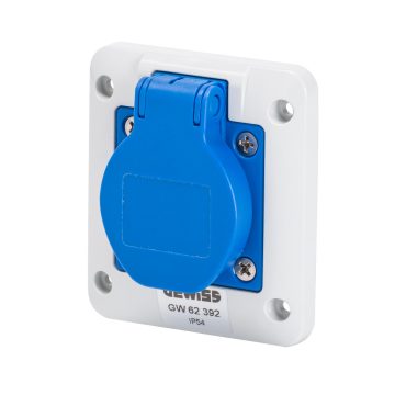 German standard fixed flush-mounting socket-outlet with lid - IP54 German standard fixed flush-mounting socket-outlet with lid - IP54