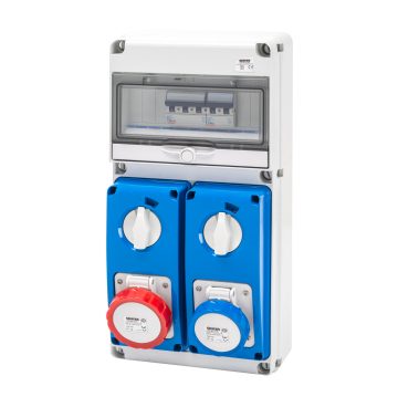 Quadros estanques eletrificados Q-DIN 10 CO, com tomadas interbloqueadas verticais - IP65