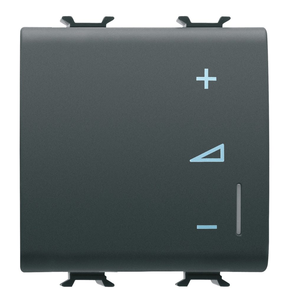  universal electronic regulator - push-button - 230v ac 50/60hz - 2 modules - satin black - chorusmart