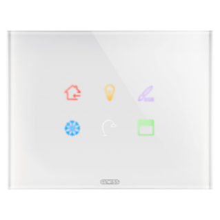 ICE TOUCH PLATE KNX - IN GLASS - 6 TOUCH AREAS - WHITE - CHORUS