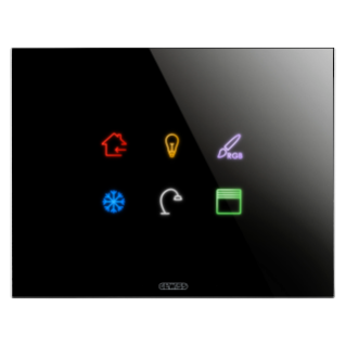 ICE TOUCH PLATE KNX - GLASS - 6 TOUCH AREAS - BLACK - CHORUS