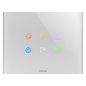 placa ice touch knx - cristal - 6 áreas táctiles - titanio - chorusmart