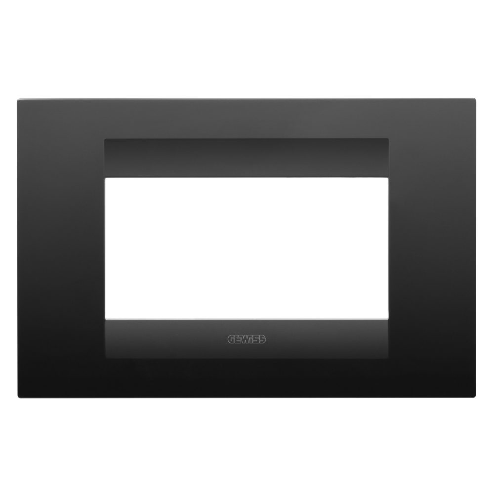  geo abdeckrahmen - in lackiertem technopolymer - 4 module - schwarz satiniert - chorusmart
