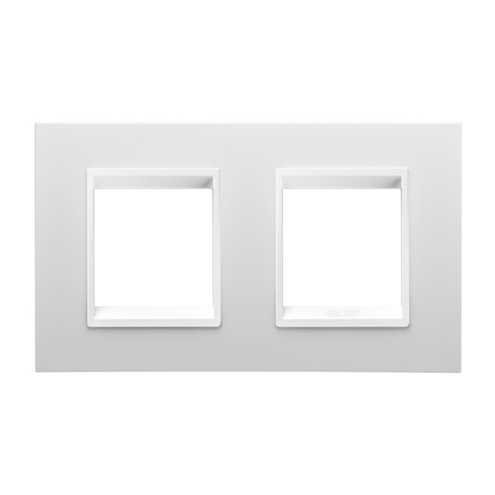  placca lux international - in tecnopolimero - 2+2 posti orizzontale - bianco monochrome - chorusmart