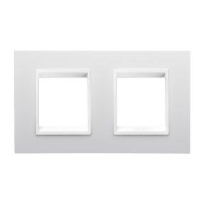 PLACA LUX INTERNATIONAL - TECNOPOLÍMERO - 2+2 MÓDULOS HORIZONTAL - BLANCO MONOCROMO - CHORUSMART