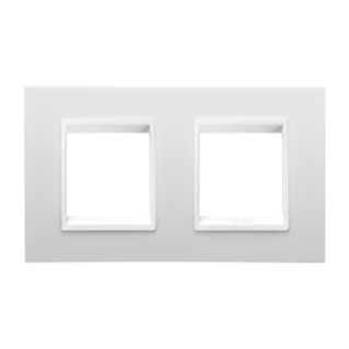 LUX INTERNATIONAL PLATE - IN TECHNOPOLYMER - 2+2 MODULES HORIZONTAL - WHITE MONOCHROME - CHORUS