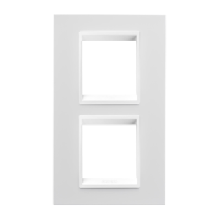 LUX INTERNATIONAL PLATE - IN TECHNOPOLYMER - 2+2 MODULES VERTICAL - WHITE MONOCHROME - CHORUSMART