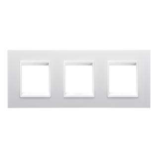 LUX INTERNATIONAL PLATE - IN TECHNOPOLYMER - 2+2+2 MODULES HORIZONTAL - WHITE MONOCHROME - CHORUSMART