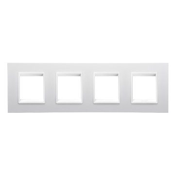  ABDECKRAHMEN LUX INTERNATIONAL - IN TECHNOPOLYMER - 2+2+2+2 MODULE HORIZONTAL - MONOCHROMWEISS - CHORUSMART