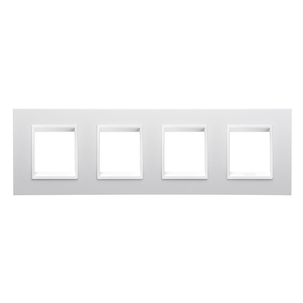  placa lux international - tecnopolímero - 2+2+2+2 módulos horizontal - blanco monocromo - chorusmart
