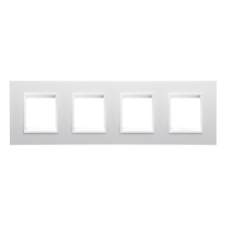 LUX INTERNATIONAL PLATE - IN TECHNOPOLYMER - 2+2+2+2 MODULES HORIZONTAL - WHITE MONOCHROME - CHORUSMART