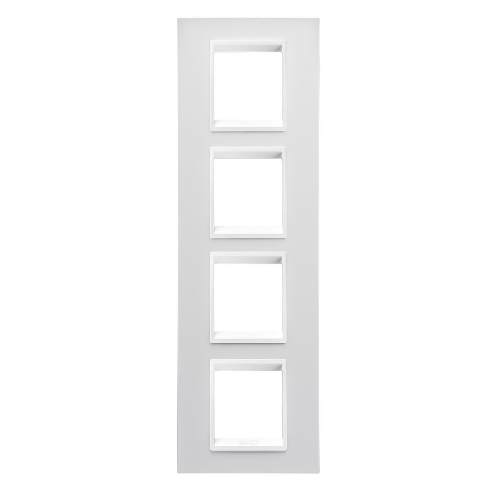  placca lux international - in tecnopolimero - 2+2+2+2 posti verticale - bianco monochrome - chorusmart