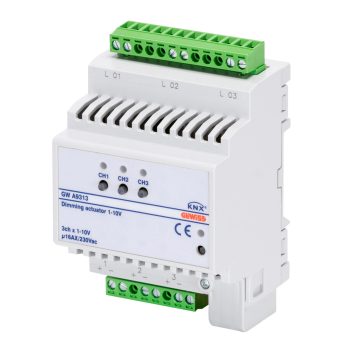 Sterownik przyciemniania KNX dla statecznika elektronicznego 1 - 10 v - 3 kanały - IP 20 - montaż na szynie DIN