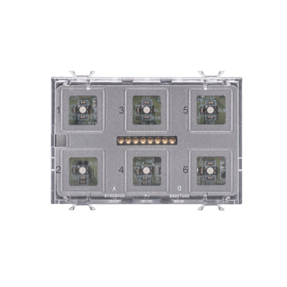  module du panneau à boutons-poussoirs tactile - knx - 6 canaux - avec symboles interchangeables - 3 modules - chorusmart