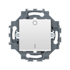 INTERRUPTEUR 2P 250Vca - CONNEXION AUTOMATIQUE - 10AX - LUMINEUX - NEUTRE - BLANC - DAHLIA