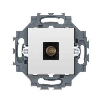  BASE TV COAXIAL CLASE A - IEC CONECTOR MACHO 9,5 MM - DIRECTA - 2 MÓDULOS - BLANCO - DAHLIA
