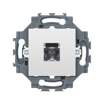  PRISE TÉLÉPHONIQUE - RJ11 - BORNES À VIS - 2 MODULES - BLANC - DAHLIA