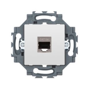 PRIZĂ RJ45 - 4 PERECHI - CATEGORIA 5e - FTP - FĂRĂ UNELTE - 2 MODULE - ALB - DAHLIA