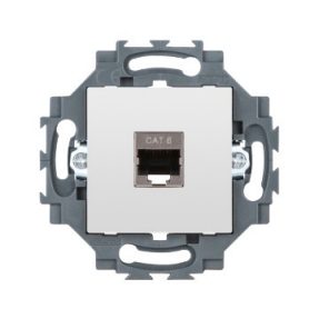 PRIZĂ RJ45 - 4 PERECHI - CATEGORIA 6 - FTP - FĂRĂ UNELTE - 2 MODULE - ALB - DAHLIA