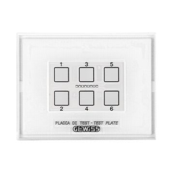 Espelhos de teste para multipulsadores touch de 6 canais KNX com s&amp;iacute;mbolos intercambi&amp;aacute;veis