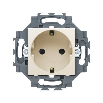  STECKDOSE DEUTSCHR STANDARD 250V ac - STECKKLEMMEN - 2P+E 16A - CREMEWEISS - DAHLIA