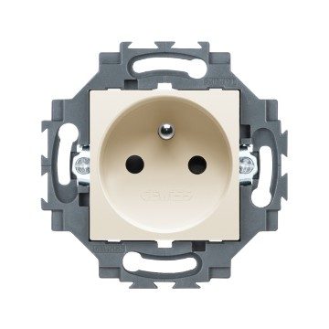  FRANSE STANDAARD WANDCONTACTDOOS 250 Vac - STEEKKLEMMEN - 2P+A 16A - IVOOR - DAHLIA