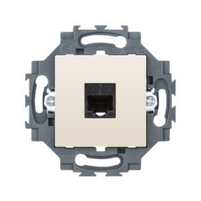 PRIZĂ RJ45 - 4 PERECHI - CATEGORIA 5e - UTP - FĂRĂ UNELTE - 2 MODULE - IVORY - DAHLIA