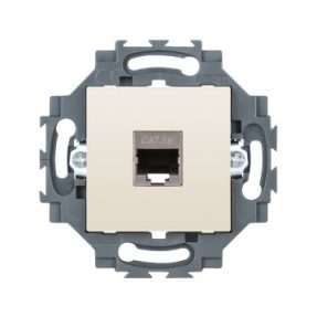 PRIZĂ RJ45 - 4 PERECHI - CATEGORIA 5e - FTP - FĂRĂ UNELTE - 2 MODULE - IVORY - DAHLIA