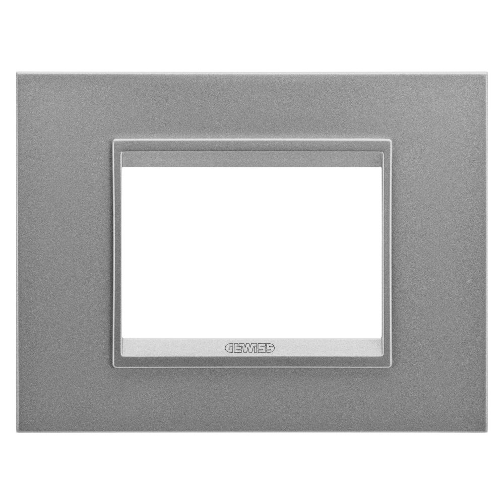  plaque lux - en métal - 3 modules - aluminium monochrome - chorusmart