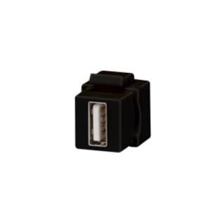 USB COUPLER - KEYSTONE JACK - FEMALE/FEMALE TYPE A - BLACK