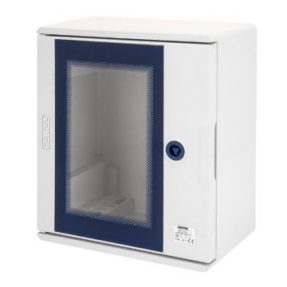 POLYESTER ENCLOSURE WITH TRANSPARENT DOOR FITTED WITH LOCK - 250X300X160 - IP66 - GRIGIO RAL 7035