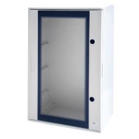 POLYESTER ENCLOSURE WITH TRANSPARENT DOOR FITTED WITH LOCK - 450X500X200 - IP66 - GREY RAL 7035