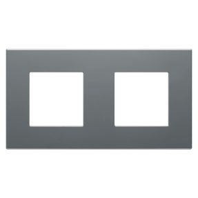 placca dahlia - in tecnopolimero - 2 posti orizzontale/verticale - grigio scuro
