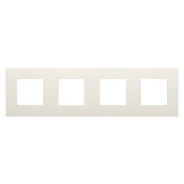  DAHLIA PLATE - IN TECHNOPOLYMER - 4 GANG HORIZONTAL/VERTICAL - IVORY